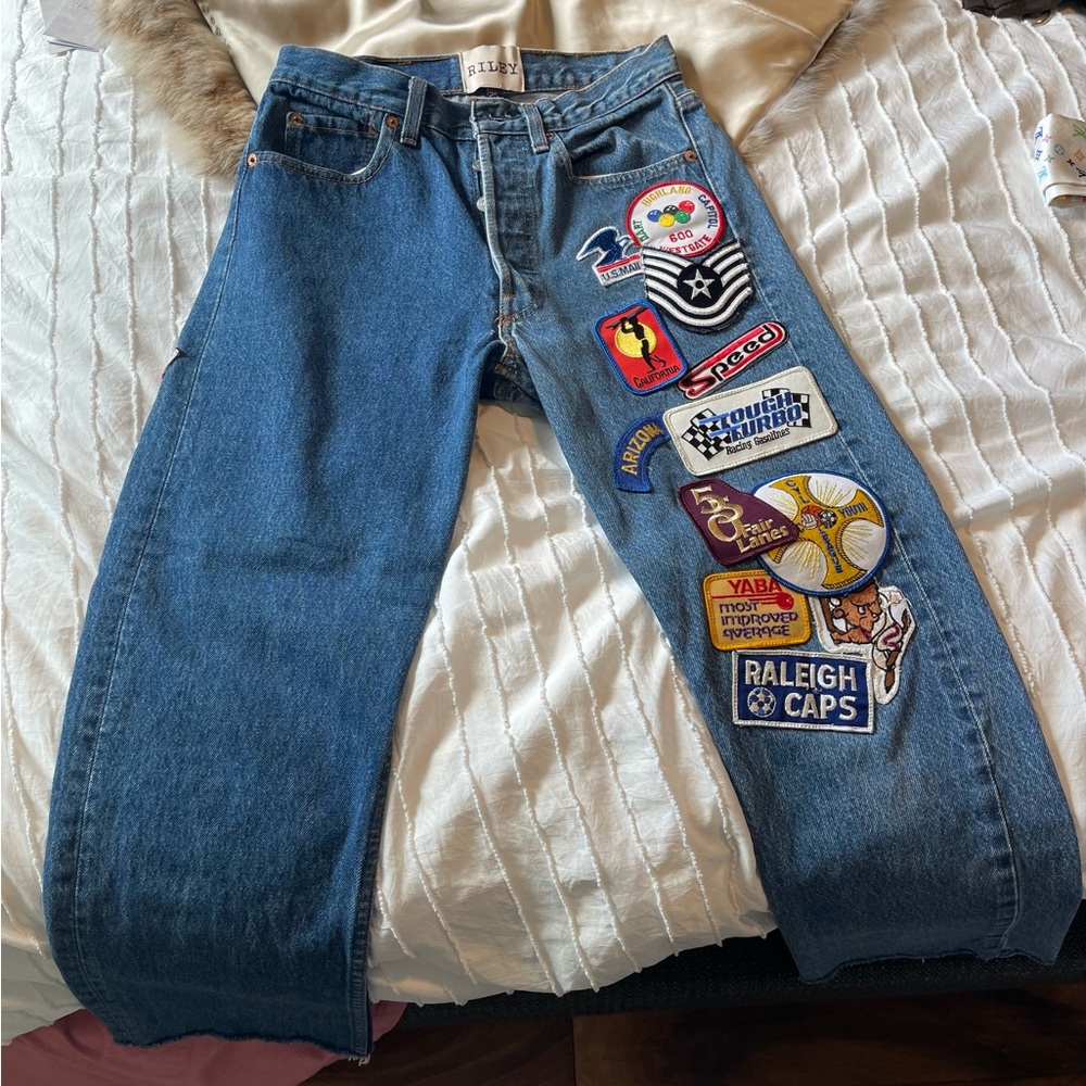 Riley Blue Jeans with Patches